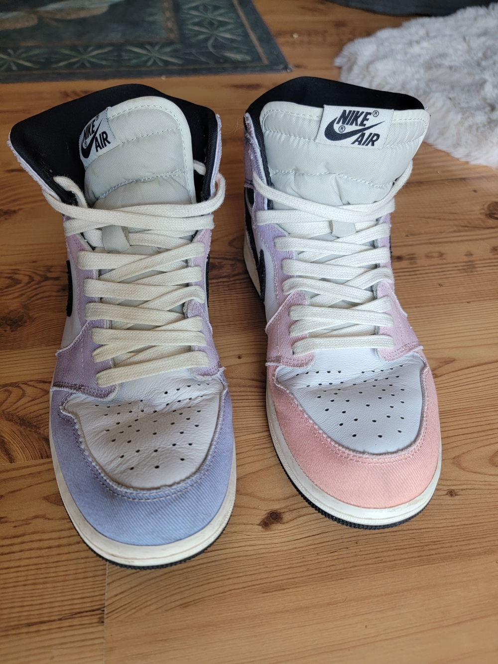 Nike High-Top Sneakers in Pastel Pink and Lavender